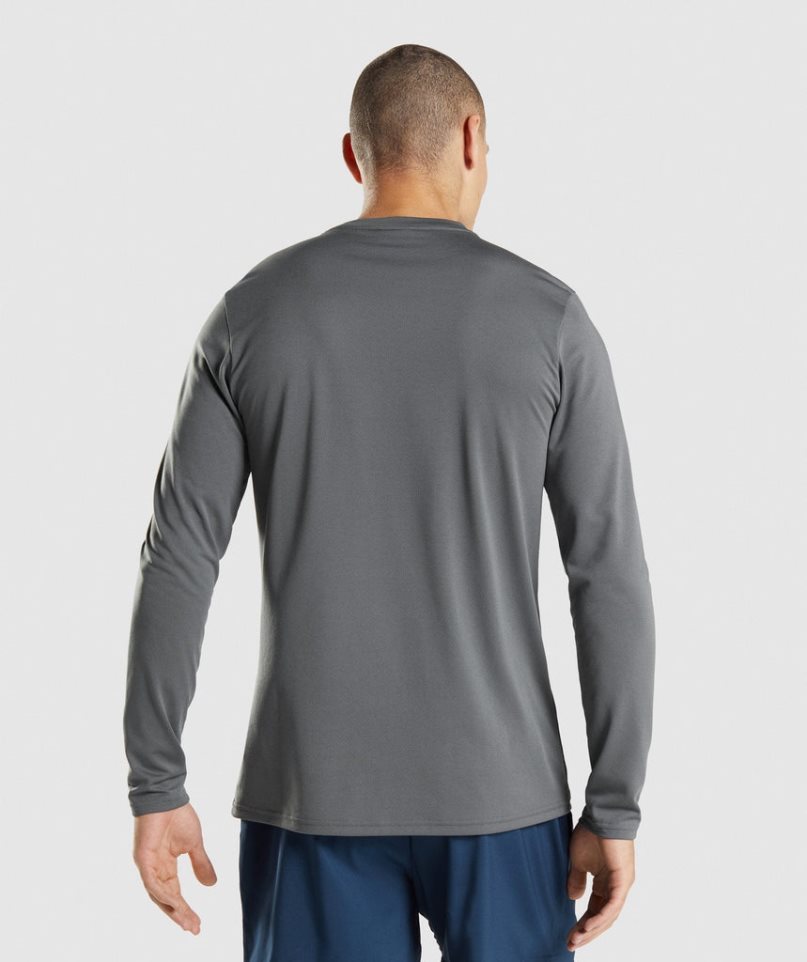 Koszulki Gymshark Arrival Long Sleeve Męskie Szare | PL 276YHW